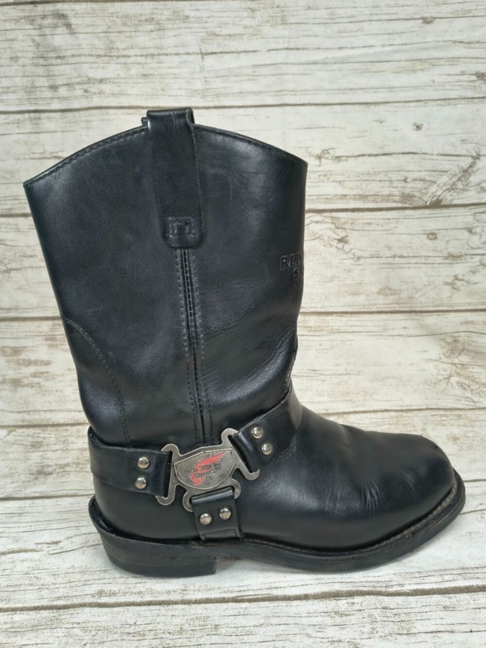 Red Wing Black Leather 969 Harness Motorcycle Engineer Boots Men Size 10.5 E2